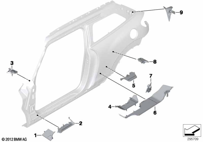 Детали из шумопогл.матер.в полост.боков.