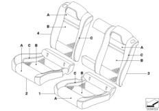 Обивка задн.сид.Indi.M климат-кожа США