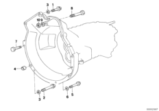 Крепление коробки передач
