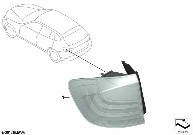 Блок задних фонарей на крыле Л E84
