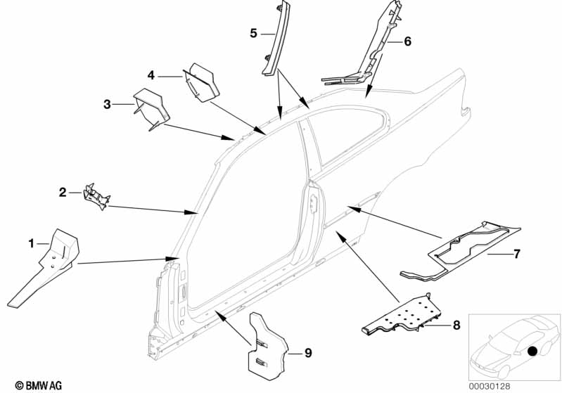 Детали из шумопогл.матер.в полост.боков.