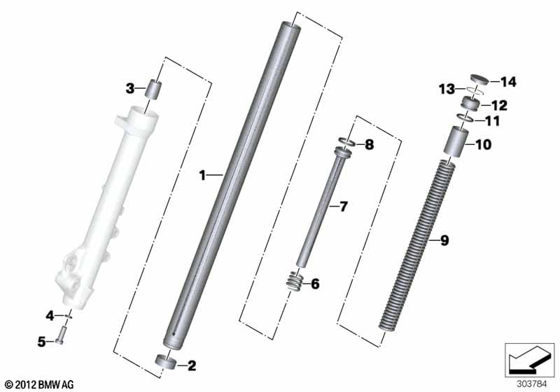 Неподв.труба / амортизатор / пружина