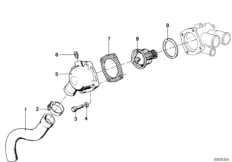 Термостат сист.охлаждения/водяной шланг