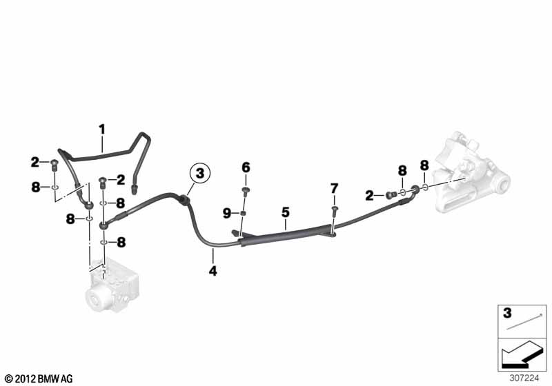 Трубопровод тормозного привода c ABS Зд