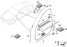 Накладки и уплотнения двери Пд II