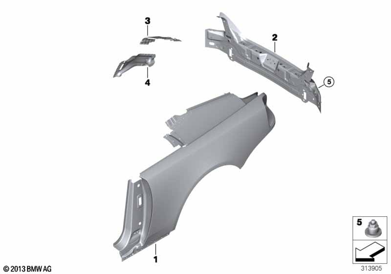 Крыло/облицовка задней части