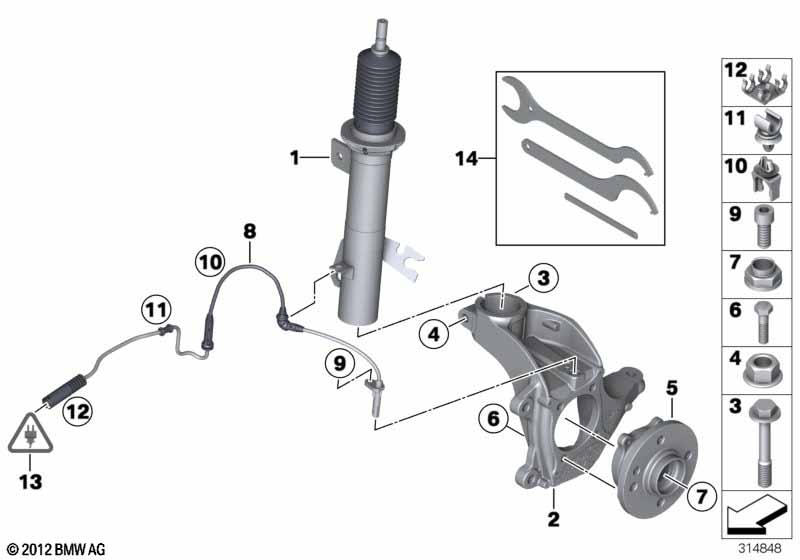 Ам.стойка Пд/повор.опора/подш.ст.колеса