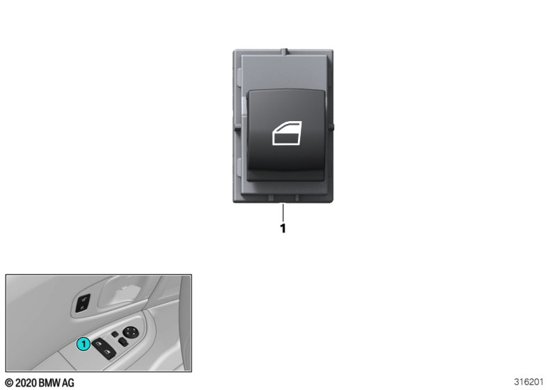 Выключатель стеклоподъемника стор.пасс.