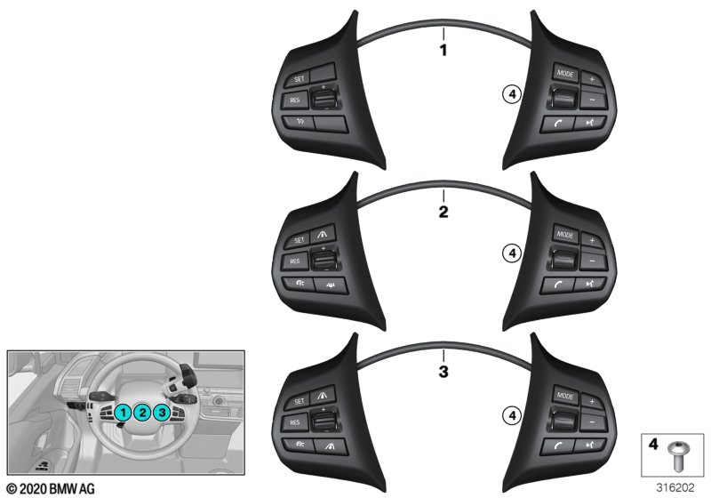 Переключатель на м/функц.рулевом колесе