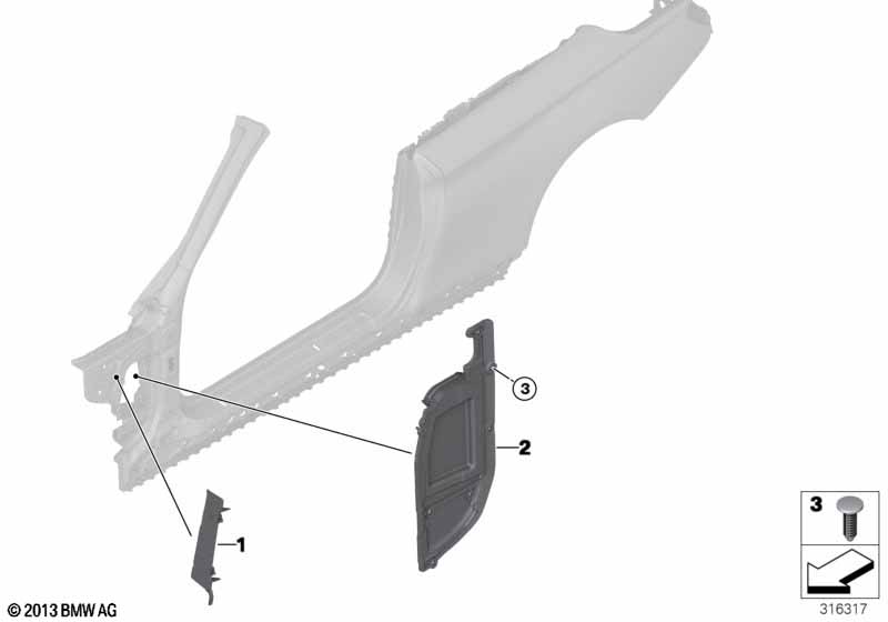 Детали из шумопогл.матер.в полост.боков.