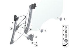 Механизм перемещения стекла двери Пд