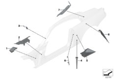 Детали из шумопогл.матер.в полост.боков.