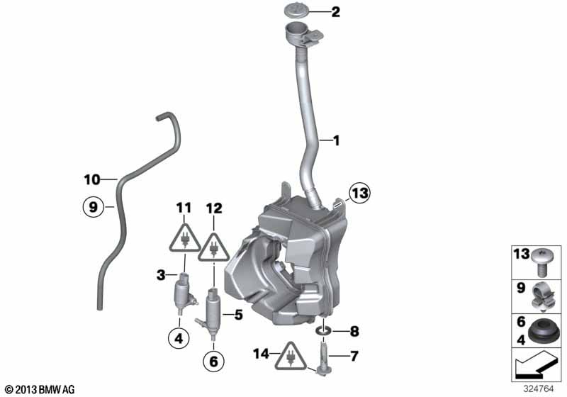 Бачок стеклоомывателя/омывателя фар