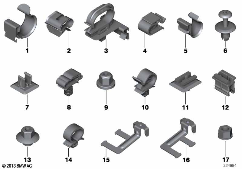 Элементы крепления жгута проводов