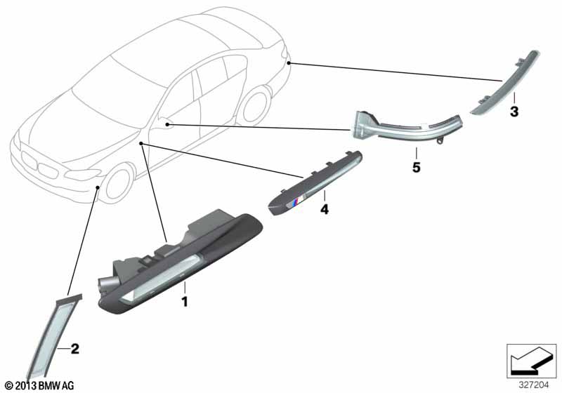 F10/F07/F12/F01/F06 Доп.указатель поворота. зеркало Л