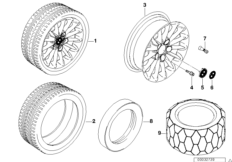 Легкосплавный диск BMW с радиал.спиц. 48