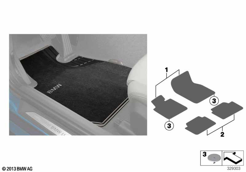 Текстильные ножные коврики Lines