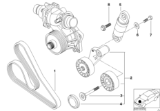Ременный привод водяной помпы/генератора