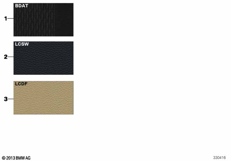 Страница с образцами, цвета обивки