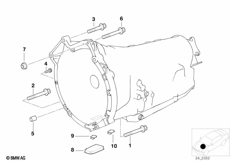 Крепление коробки передач