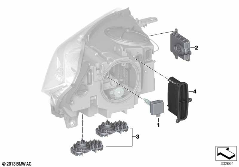 Детали электронного блока фары
