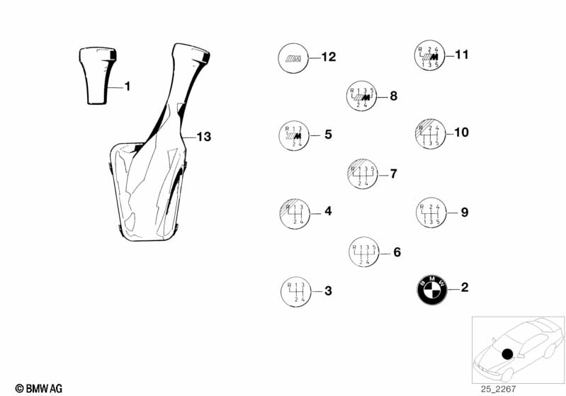 Головки рычага/чехлы/эмблемы