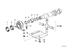 Шарнир с крест.промежут.опоры кард.вала
