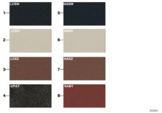 Страница с образцами, цвета обивки