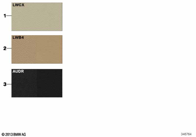 Страница с образцами, цвета обивки