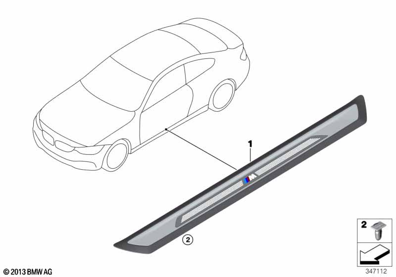 Дооснащение накладкой порога в M-стиле