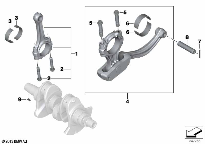 Коленчатый вал/шатун/дополнит.элементы