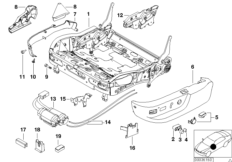Сиденье Пд карк.сид.с мех./э/прив./дет.