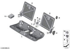 Каркас подушки зад.сид.с люком в спинке