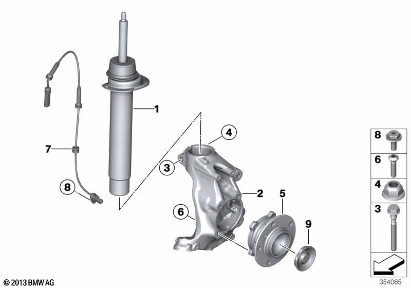 Поворотная опора/подшипник ступ.кол.Пд