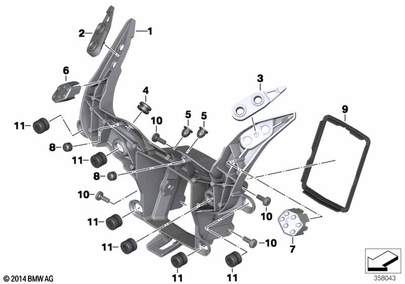 Передний кронштейн K46 (S 1000 RR) K42 (HP4)