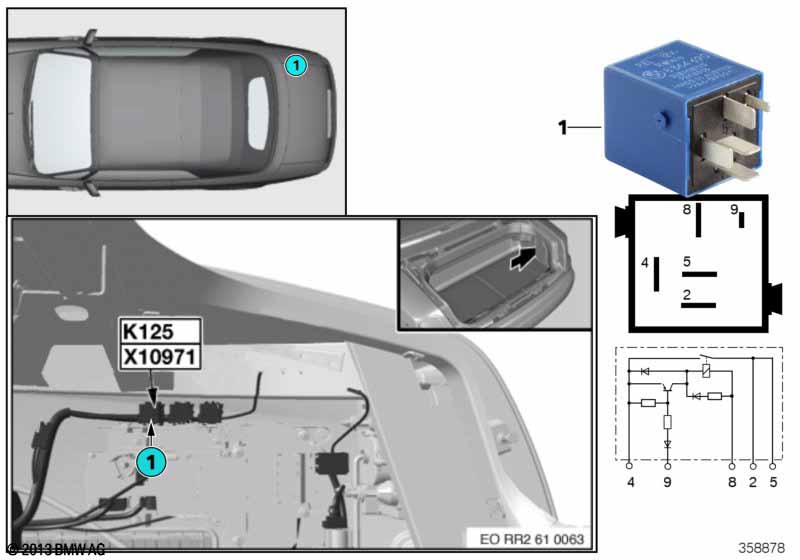 Реле крышки багажника K125