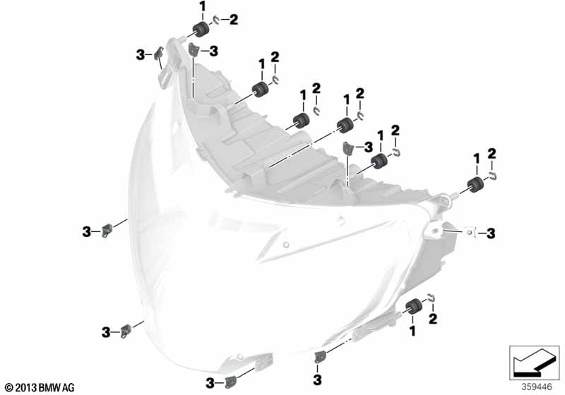Элементы крепления фары