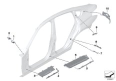 Детали из шумопогл.матер.в полост.боков.