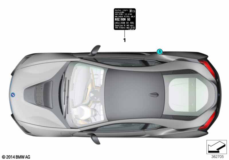 Шильдик с данными о топливе