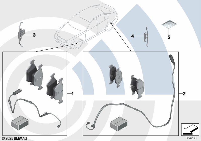Сервисный к-т тормозных накладок