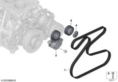 Ременный привод водяной помпы/генератора