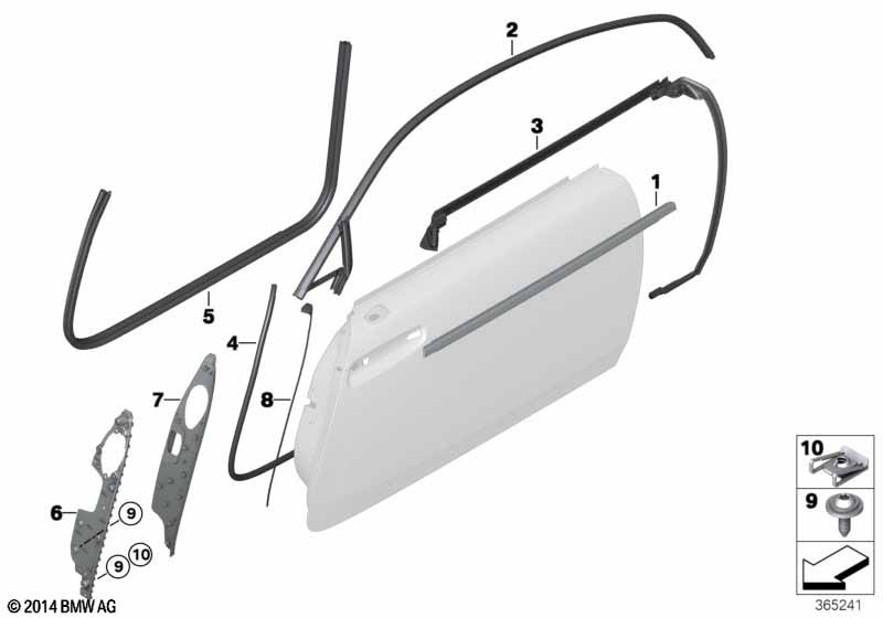 Накладки и уплотнения двери Пд