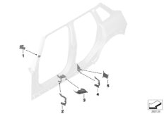 Детали из шумопогл.матер.в полост.боков.