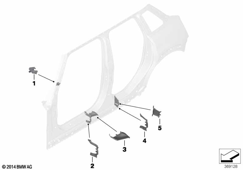Детали из шумопогл.матер.в полост.боков.