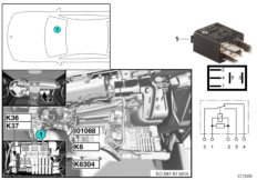Реле омывателей фар K6