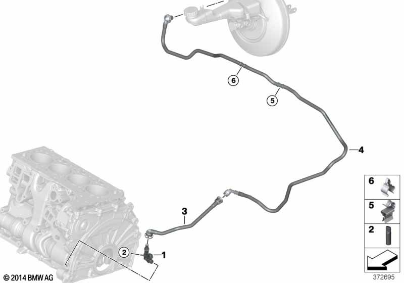 Вакуумный трубопр.усилителя тормозов