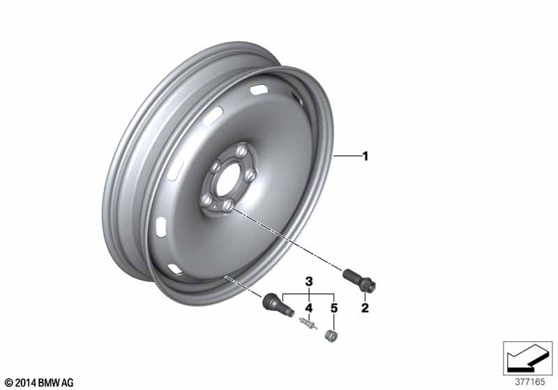 Аварийное колесо стальное черное