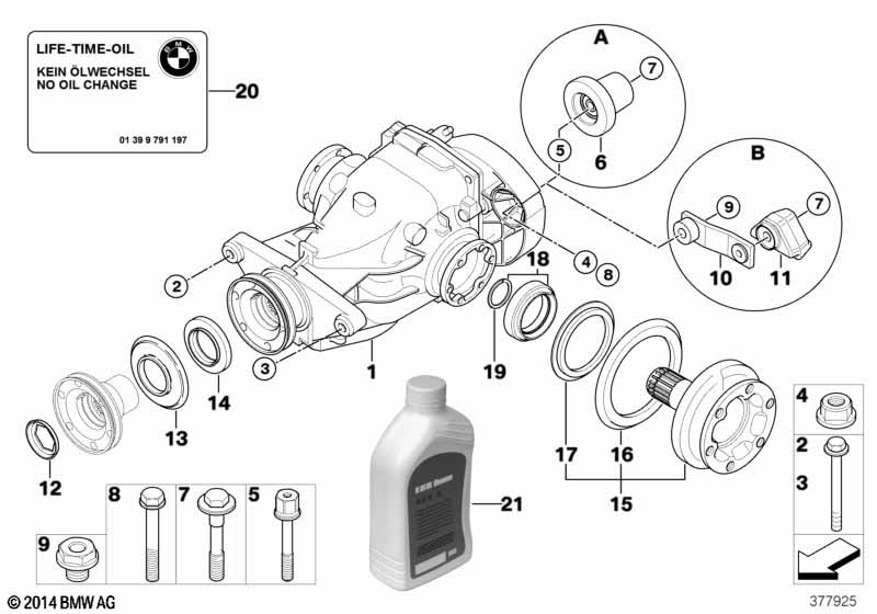 Сторона входа/выхода редуктора зад.моста