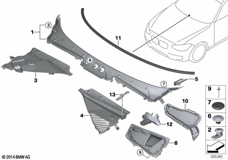 F20/F22/F87/F87N Планка обтекателя