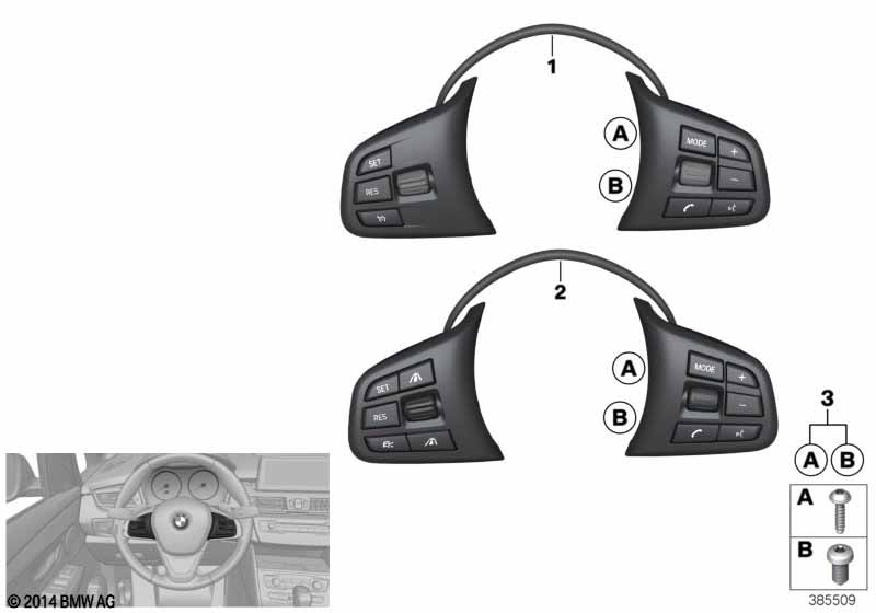 Switch, multifunct.steering wheel, sport
